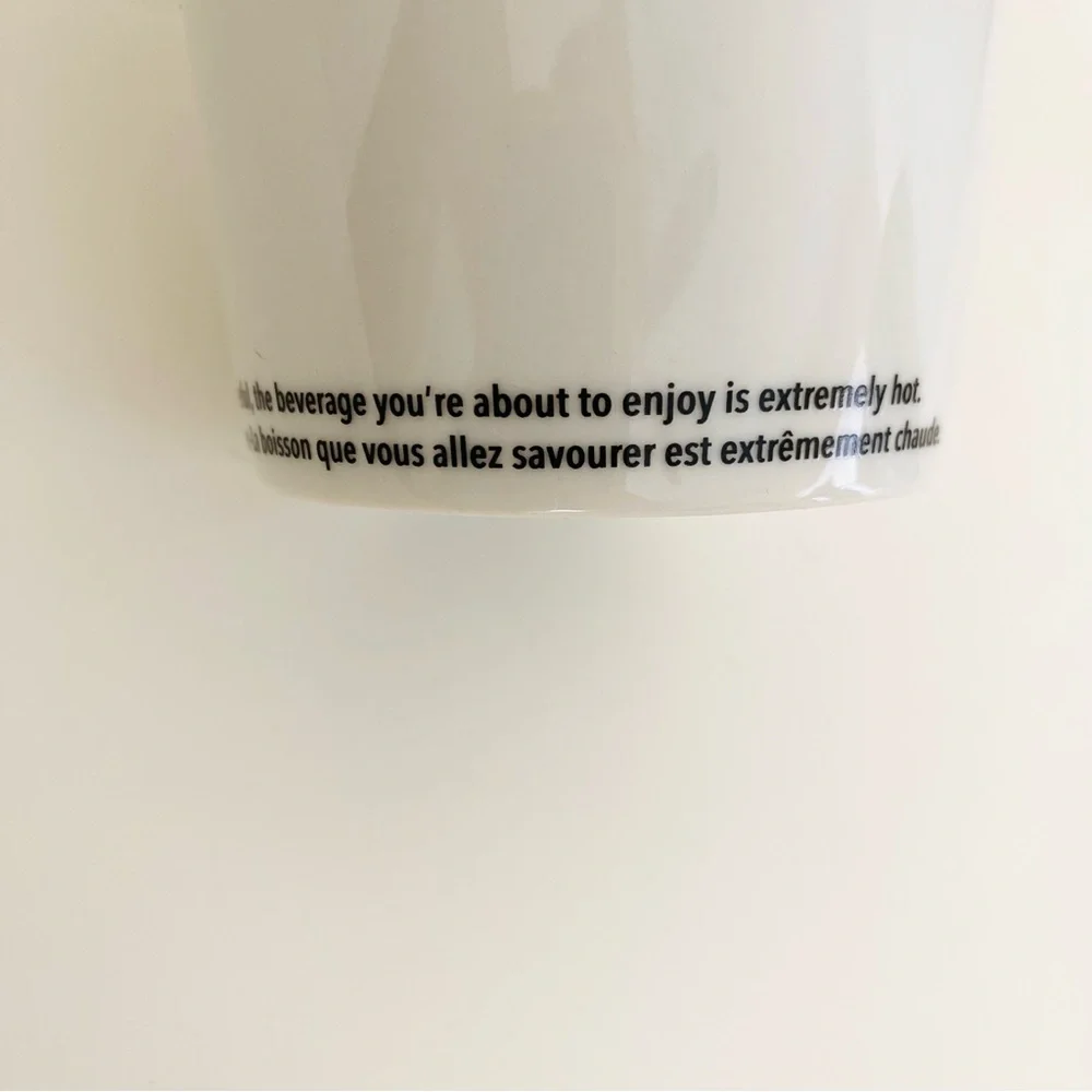 2011 Starbucks Siren Mermaid Logo White Ceramic Travel Coffee Tumbler Mug 12 Oz
